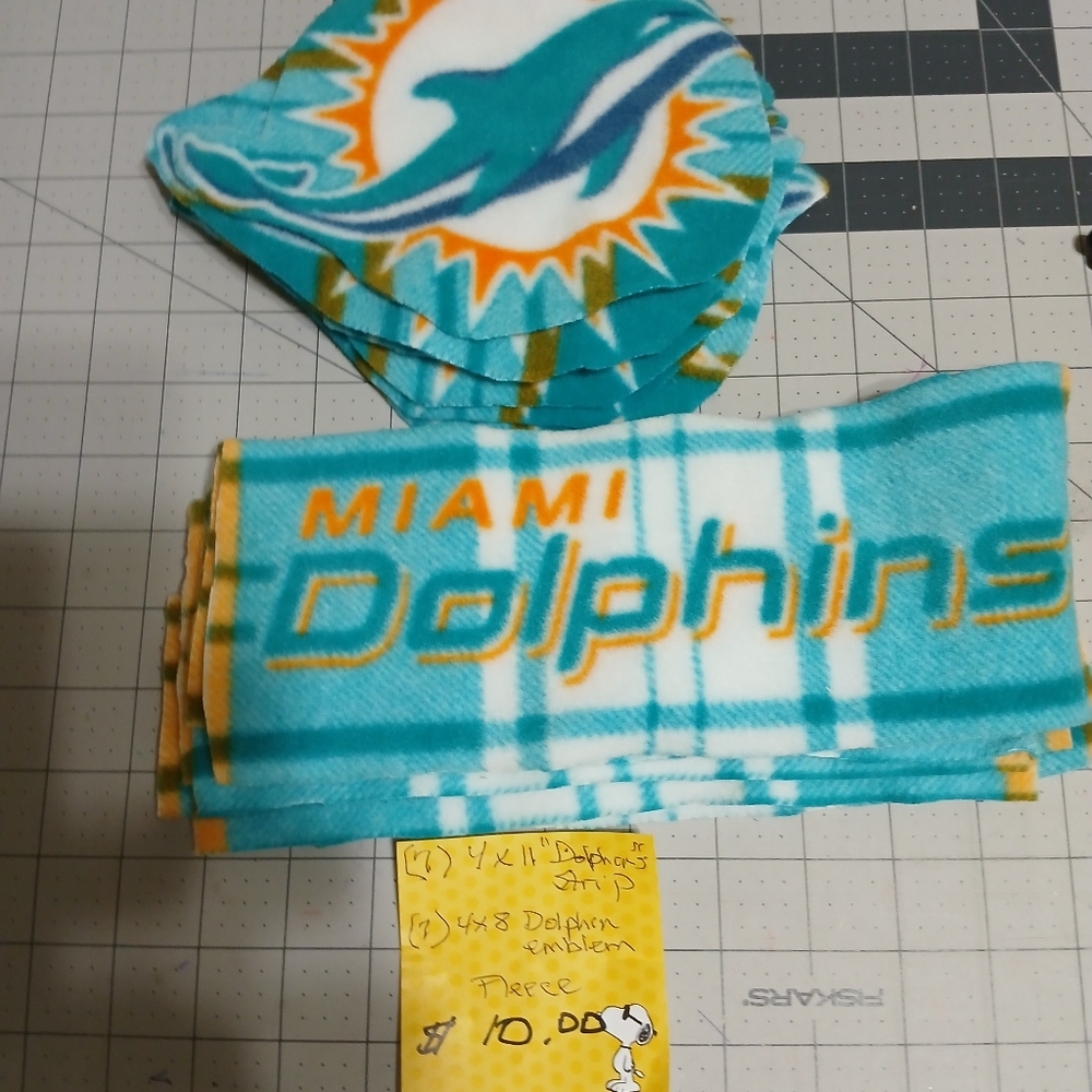 Miami Dolphins Fleece Fabric Cut Outs